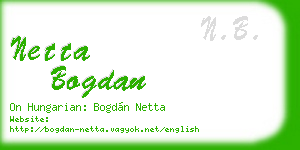 netta bogdan business card